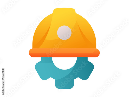 gear helmet single isolated icon with smooth style