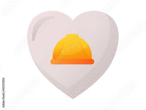 labour day support love heart single isolated icon with smooth style photo