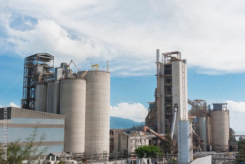 Exterior of chemical factory. Industrial background Exterior of chemical factory. Industrial background