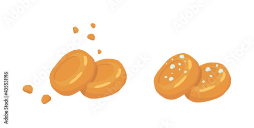 Caramel. Toffee. Lollipops. Salted caramel. Outline vector illustration on a white background.