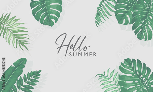 Elegant floral banner with a summer theme