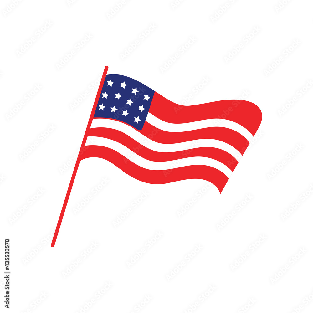 Fototapeta premium Usa flag icon design template vector isolated illustration