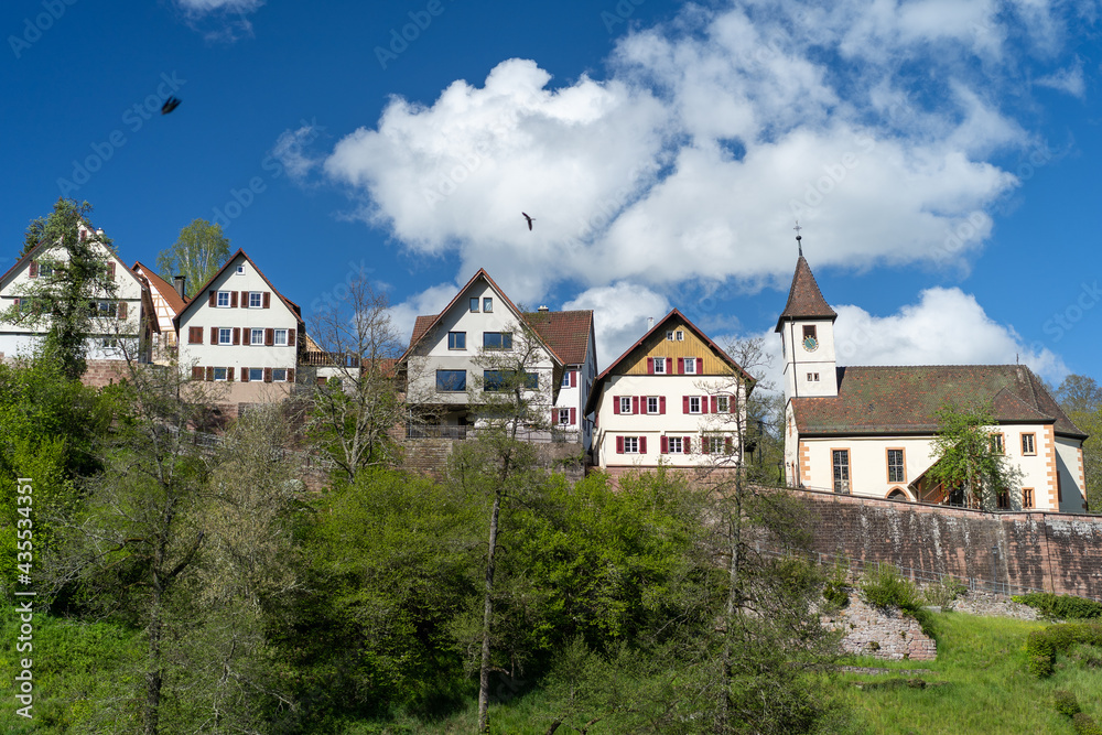 beautiful historic german village on hill