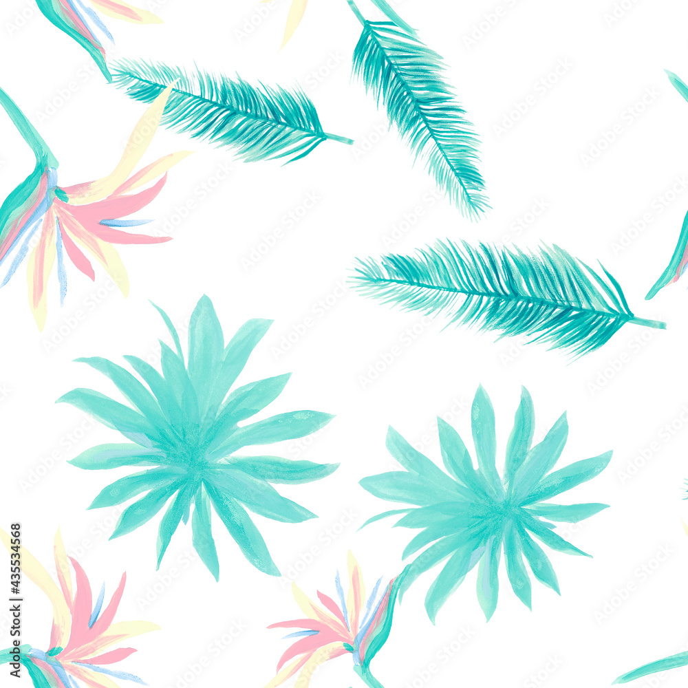 Blue Pattern Illustration. White Seamless Texture. Cobalt Tropical Design. Navy Flower Palm. Indigo Floral Foliage. Wallpaper Textile. Decoration Illustration. Blue Pattern Illustration. White Seamless Texture. Cobalt Tropical Design. Navy Flower Palm. Indigo Floral Foliage. Wallpaper Textile. Decoration Illustration.