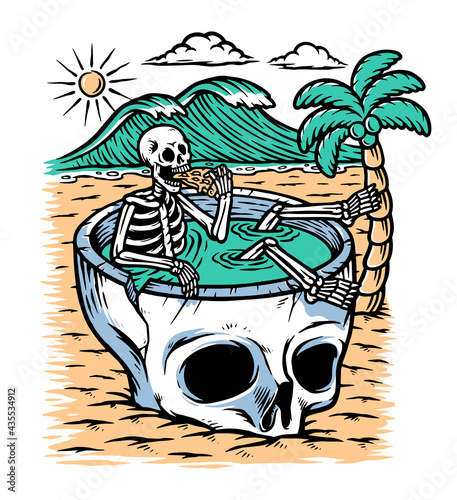 Take time to chill on the beach illustration