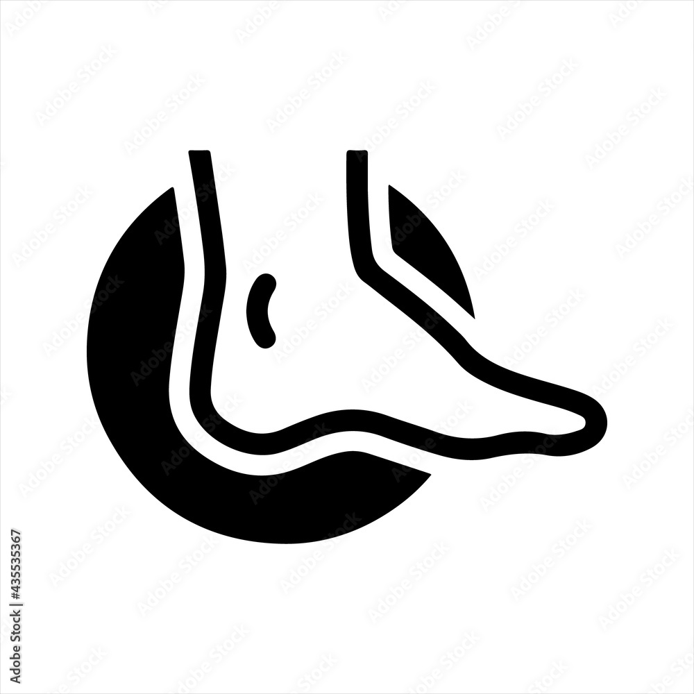Obraz premium Ankle medicine icon, vector and glyph