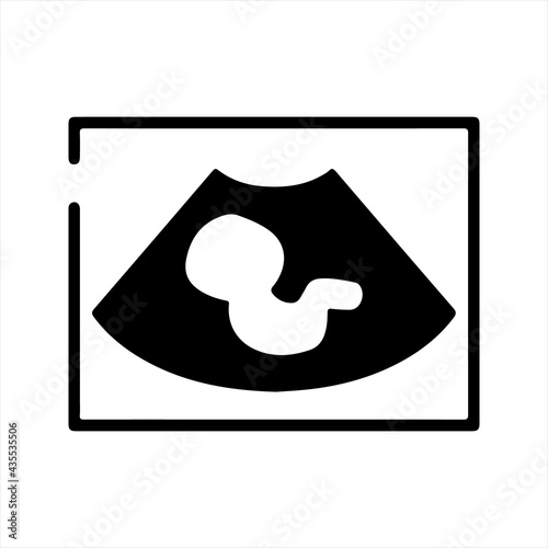 Diagnostic ultrasound icon, vector and glyph