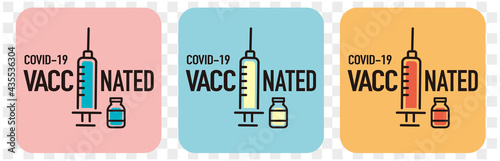 covid-19 vaccinated guarantee icon signage
