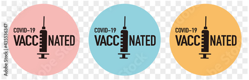 covid-19 vaccinated guarantee icon signage
