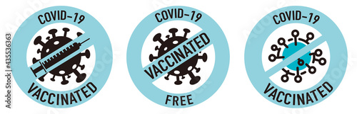 covid-19 vaccinated guarantee icon signage
