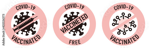 covid-19 vaccinated guarantee icon signage
