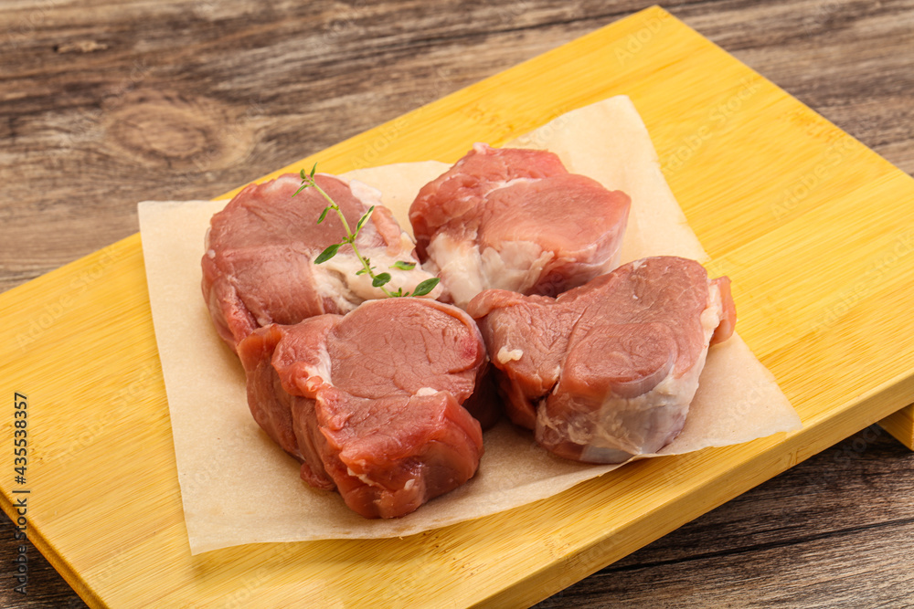 Raw pork tenderloin for cooking