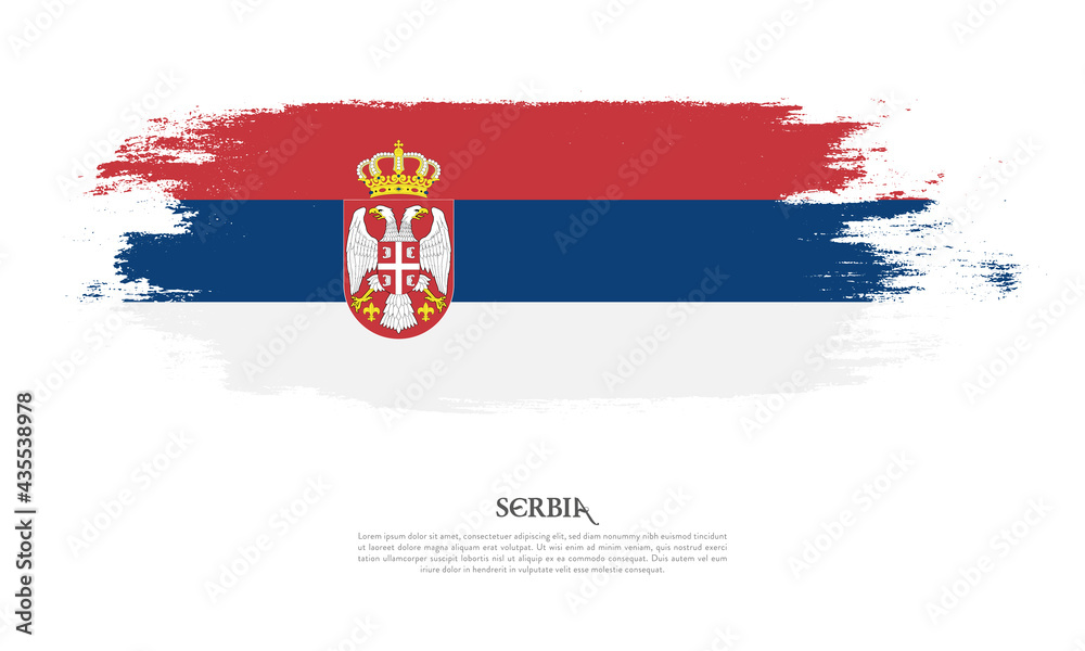 Serbia flag brush concept. Flag of Serbia grunge style banner background