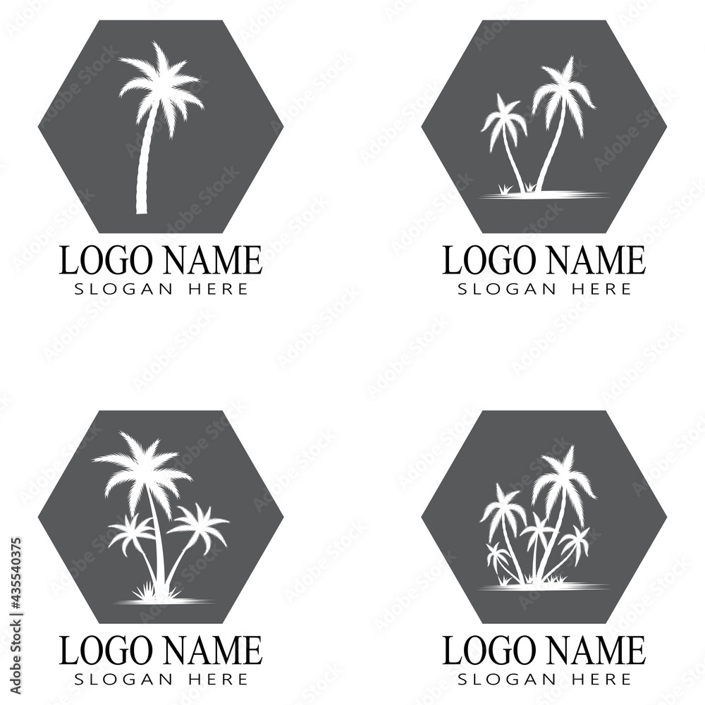 Palm tree summer logo template vector illustration Palm tree summer logo template vector illustration