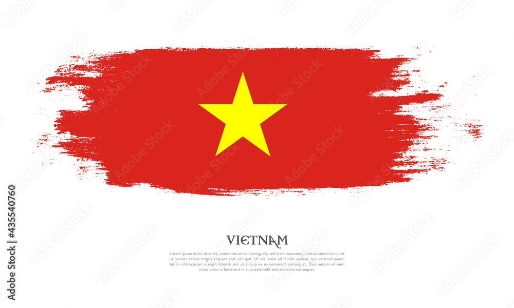Vietnam flag brush concept. Flag of Vietnam grunge style banner background