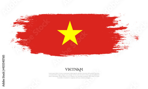Vietnam flag brush concept. Flag of Vietnam grunge style banner background