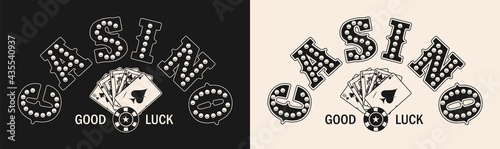 Vintage monochrome gambling print