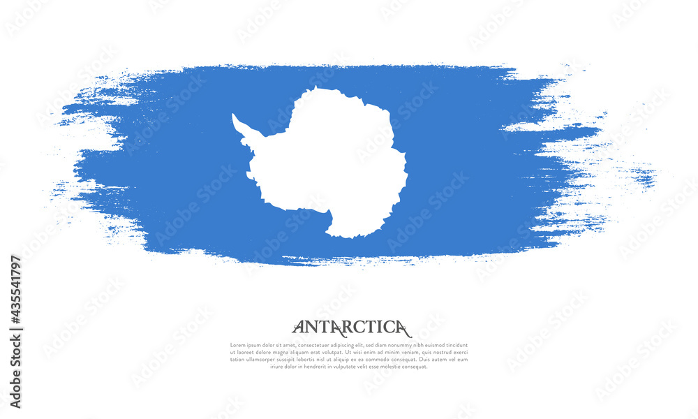 Antarctica flag brush concept. Flag of Antarctica grunge style banner background