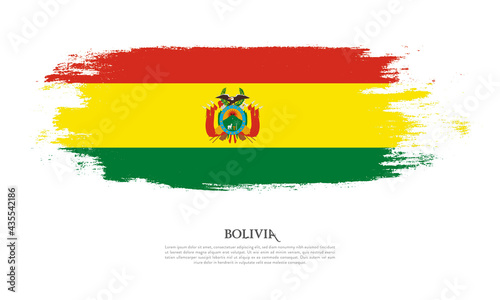 Bolivia flag brush concept. Flag of Bolivia grunge style banner background