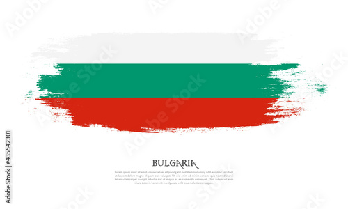 Bulgaria flag brush concept. Flag of Bulgaria grunge style banner background