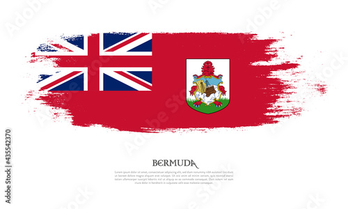 Bermuda flag brush concept. Flag of Bermuda grunge style banner background