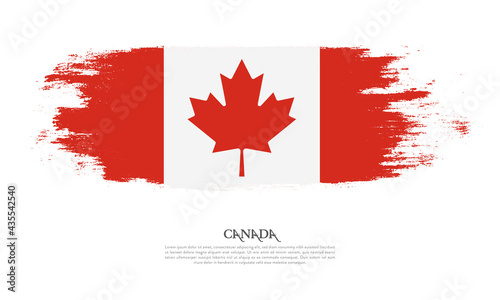 Canada flag brush concept. Flag of Canada grunge style banner background