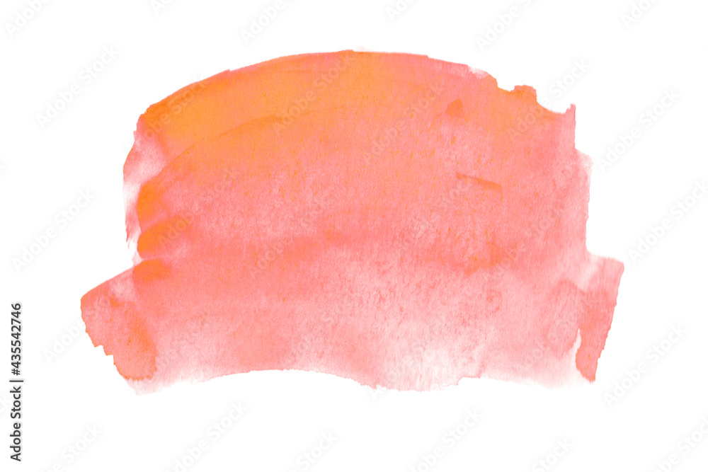 Abstract aquarelle color wet brush paint stroke striped element for print. Colorful watercolor pink red hand drawn paper texture isolated stain on white background for text design, web Abstract aquarelle color wet brush paint stroke striped element for print. Colorful watercolor pink red hand drawn paper texture isolated stain on white background for text design, web