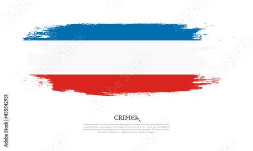 Crimea flag brush concept. Flag of Crimea grunge style banner background