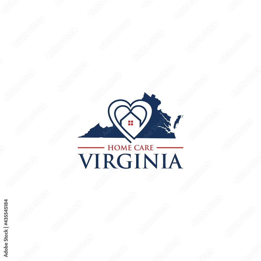 Fototapeta premium Home Care Virginia Logo Design Vector