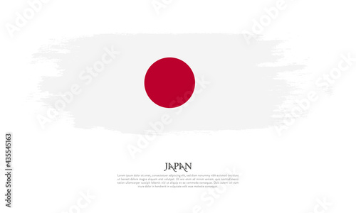 Japan flag brush concept. Flag of Japan grunge style banner background