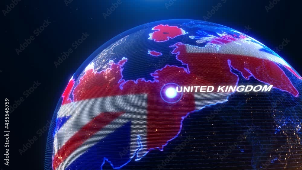 a world map of United Kingdom, 3d rendering,