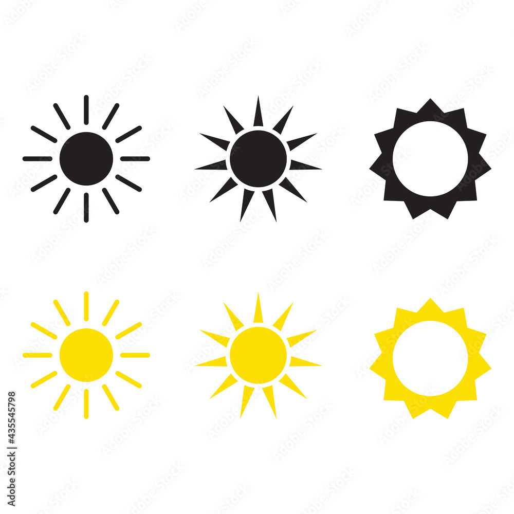Sun vector icon set