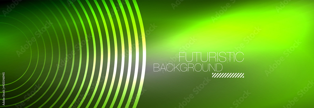 Dark abstract background with glowing neon circles. Trendy layout template for business or technology presentation, internet poster or web brochure cover, wallpaper Dark abstract background with glowing neon circles. Trendy layout template for business or technology presentation, internet poster or web brochure cover, wallpaper