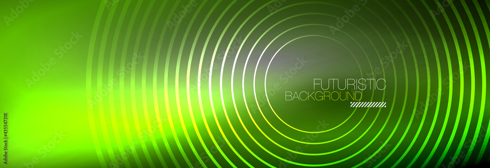 Dark abstract background with glowing neon circles. Trendy layout template for business or technology presentation, internet poster or web brochure cover, wallpaper Dark abstract background with glowing neon circles. Trendy layout template for business or technology presentation, internet poster or web brochure cover, wallpaper