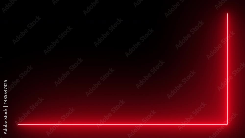 Red neon effect rectangle frame line seamless looping video