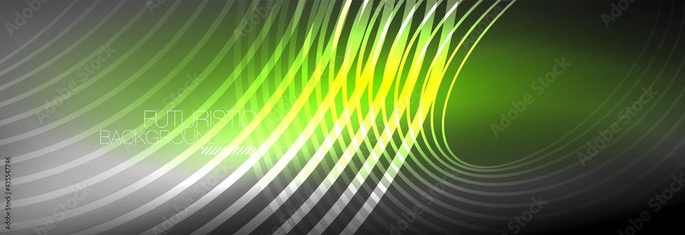 Dark abstract background with glowing neon circles. Trendy layout template for business or technology presentation, internet poster or web brochure cover, wallpaper Dark abstract background with glowing neon circles. Trendy layout template for business or technology presentation, internet poster or web brochure cover, wallpaper