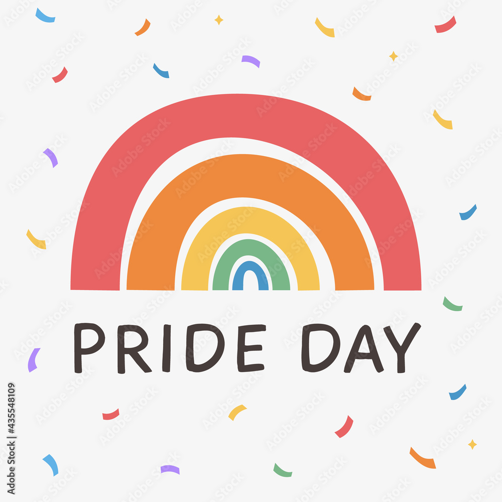 Vector Banner with LGBT rainbow. Social media post, story or poster