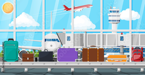 Conveyor Belt With Passenger Luggage Baggage Claim