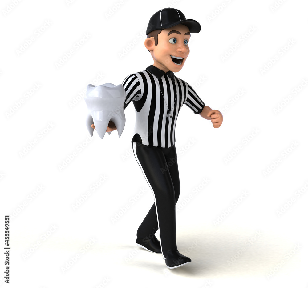 Fun 3D Illustration of an american Referee
