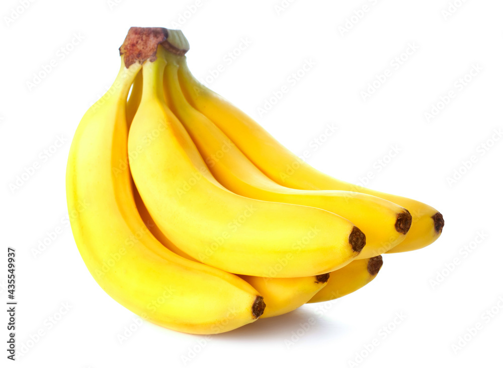 bunch of fresh ripe bananas isolated on white background