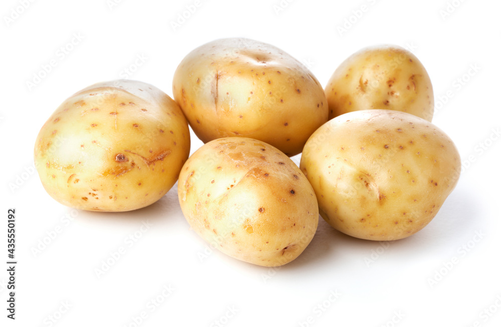 heap of potatoes isolated on white background heap of potatoes isolated on white background