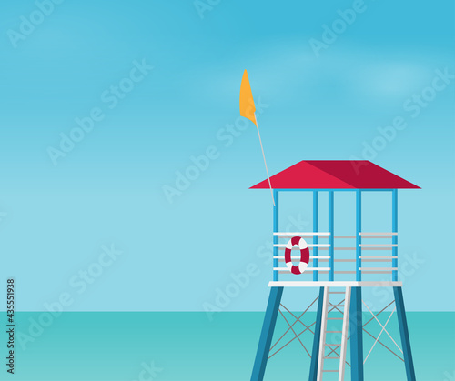 Summer holidays vector illustration,flat design beach