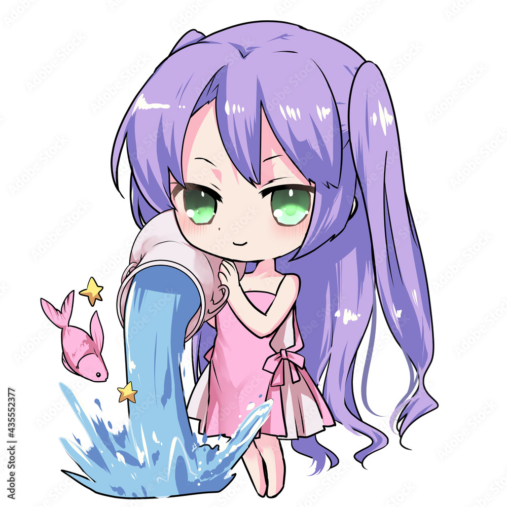 イラスト素材 十二星座のみずがめ座の女の子 Stock Illustration Adobe Stock イラスト素材 十二星座のみずがめ座の女の子 Stock Illustration Adobe Stock