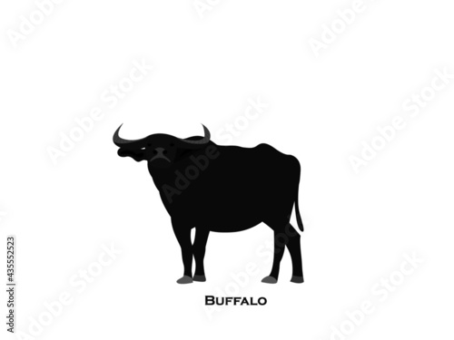 vector isolated buffalo with gray color design illustration 