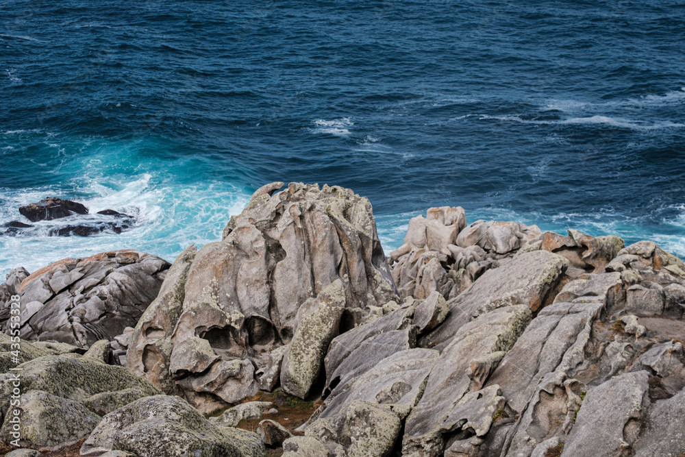 Zoomorphic granite rocks, near the Punta Nariga Lighthouse, in Malpica de Bergantiños, in the province of La Coruña, Galicia, (Spain).
