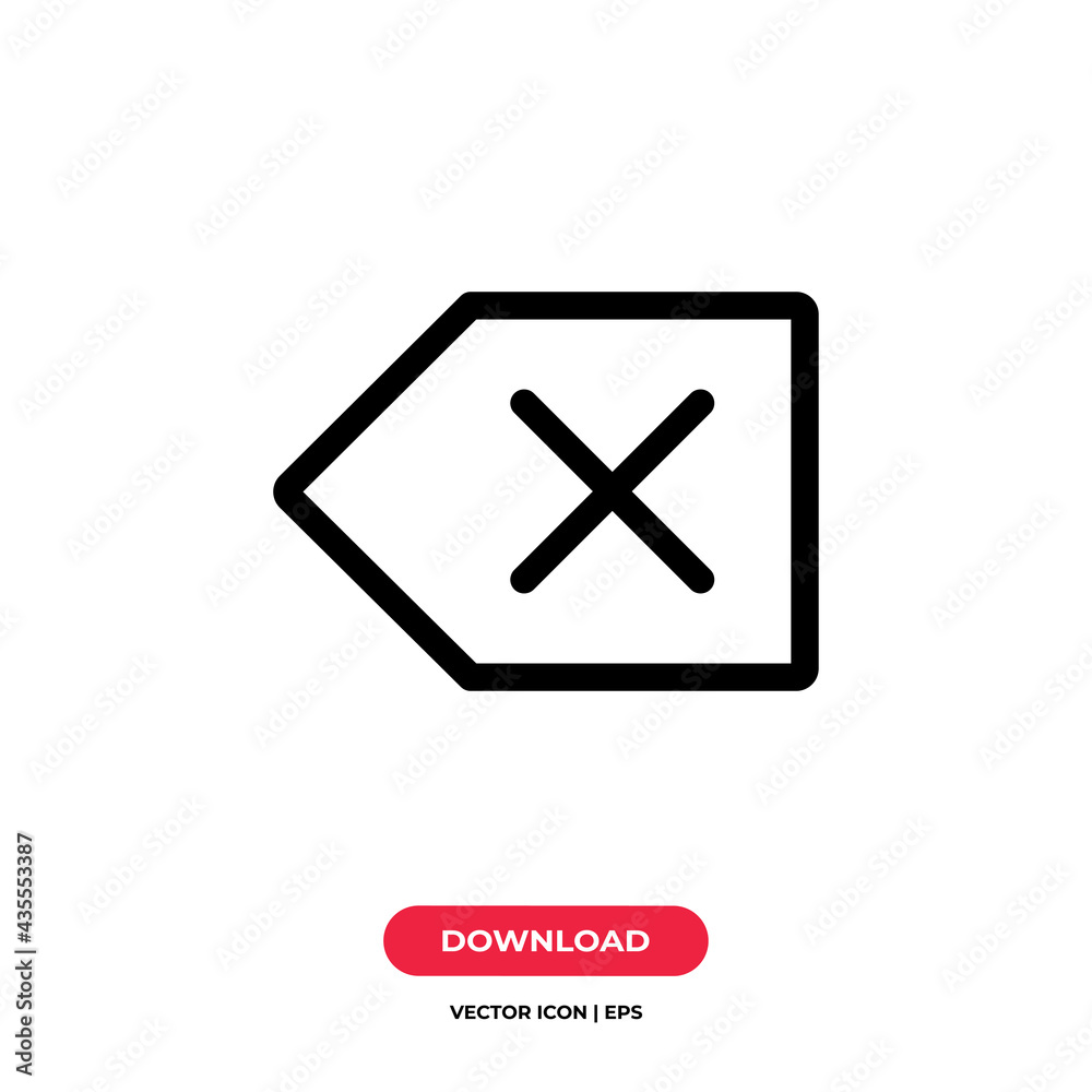 Backspace icon vector. Delete sign Backspace icon vector. Delete sign