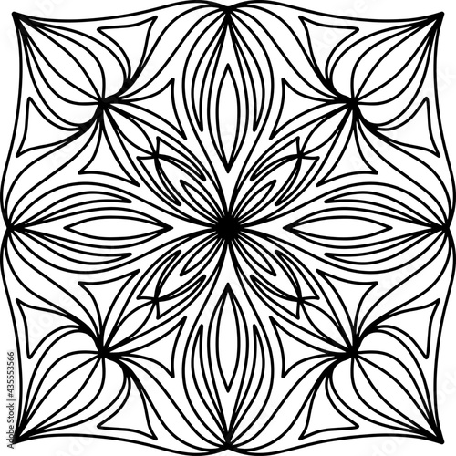 Easy mandala like flower or star, basic and simple mandalas Coloring Book for adults, seniors, and beginner. Digital drawing. Floral. Flower. Oriental. Book Page. Vector.	