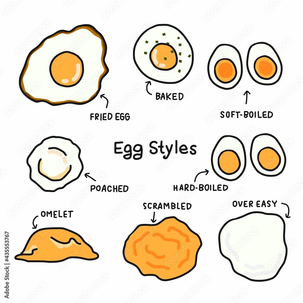Egg style cartoon vector illustration