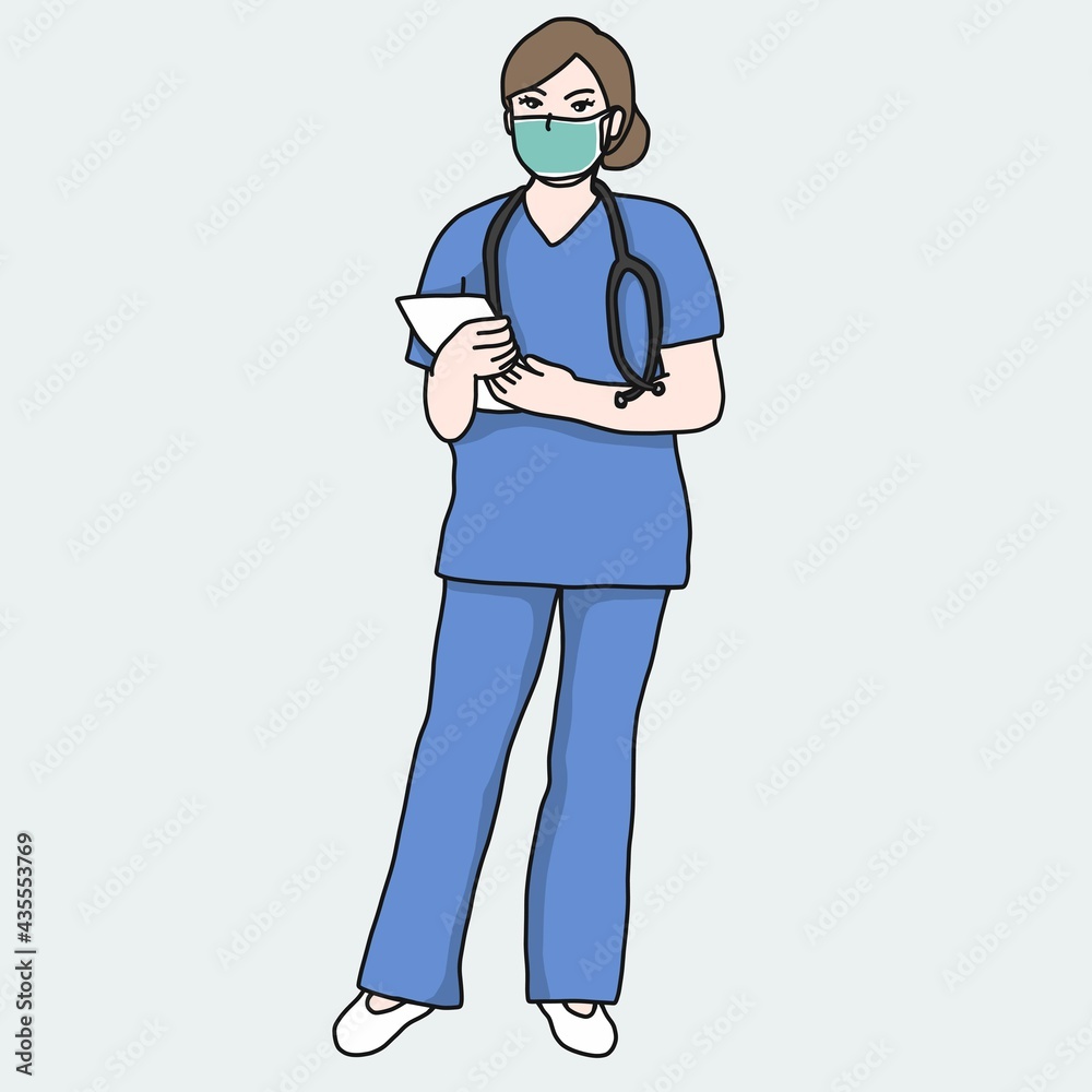 Female doctor cartoon vector illustration