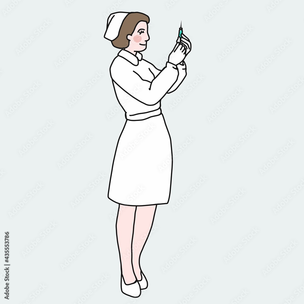 Nurse prepare injection cartoon vector illustration Nurse prepare injection cartoon vector illustration